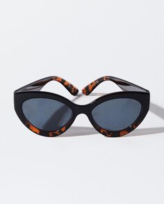 Коричневые женские солнцезащитные очки Parfois с U-образной защитой и формой «кошачий глаз» Parfois, коричневый