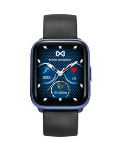 Синие алюминиевые умные часы с черным силиконовым ремешком Mark Maddox, черный