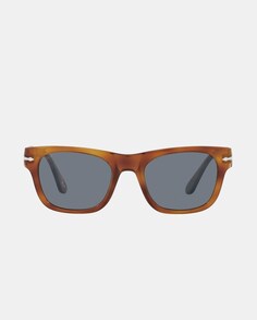 Квадратные солнцезащитные очки из ацетата гаванского цвета с металлическими деталями Persol, коричневый
