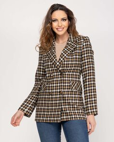 Женский двубортный пиджак с воротником с лацканами Fsh, мультиколор