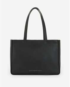 Черная сумка через плечо Shopper из переработанного материала Adolfo Dominguez, черный