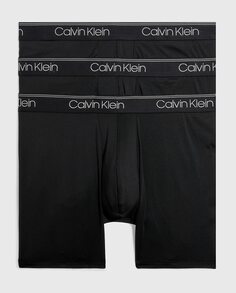 Набор из 3 мужских длинных боксеров Calvin Klein, черный