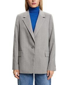 Женский полосатый пиджак длиной до бедра Esprit, серый
