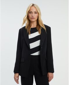 Женский пиджак с длинными рукавами и лацканами с вырезом Paz Torras, черный