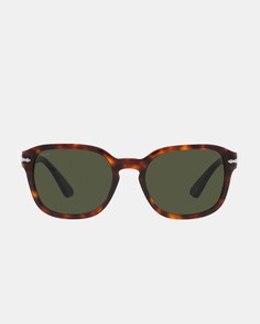Солнцезащитные очки унисекс закругленной формы из ацетата гаваны Persol, коричневый