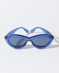 Синие женские солнцезащитные очки Parfois с защитой от ультрафиолета и формой кошачьих глаз Parfois, синий
