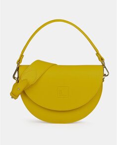 Женская сумка через плечо из зернистой кожи горчично-желтого цвета Leandra, горчичный