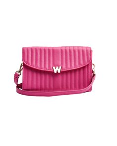 Розовая кожаная сумка через плечо Mimi Wolf, розовый