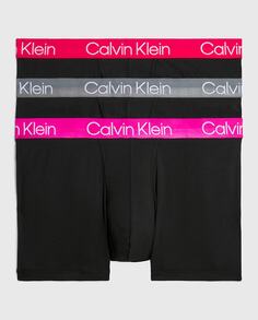 Набор из 3 однотонных разноцветных мужских боксеров Calvin Klein, черный
