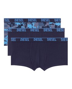 Комплект из 3 пар мужских боксеров с логотипом и резинкой на поясе Diesel, синий