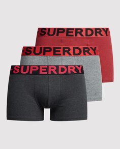 Комплект из трех трусов из органического хлопка Superdry, мультиколор