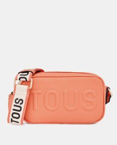 Маленькая оранжевая сумка через плечо La Rue с тиснением бренда Tous, оранжевый