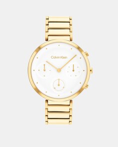 Минималистичные многофункциональные женские часы T-BAR 25200284 из золотой стали Calvin Klein, золотой