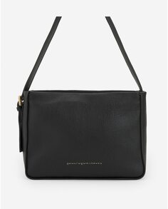 Большая сумка через плечо черного цвета с зернистой текстурой Adolfo Dominguez, черный