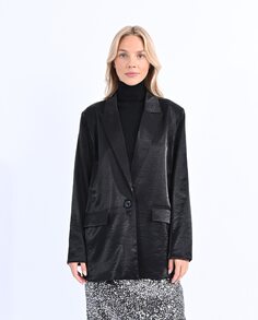Женский пиджак с длинными рукавами из атласной ткани Molly Bracken, черный