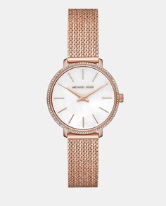 Pyper MK4588 Женские часы с розовой стальной сеткой Michael Kors, розовый