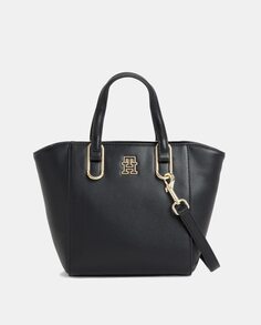 Черная сумка через плечо с металлическим логотипом Tommy Hilfiger, черный