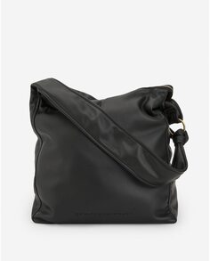 Женская сумка через плечо из фактуры черной наппы Adolfo Dominguez, черный