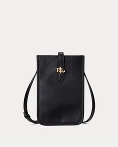 Черная кожаная сумка для мобильного телефона с застежкой-пряжкой Lauren Ralph Lauren, черный