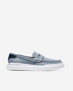 Мужские мокасины из синей ткани Cole Haan, синий