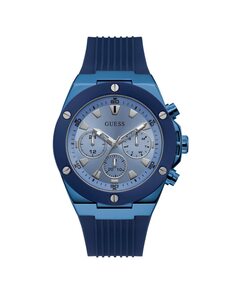 Мужские часы Poseidon GW0057G3 с силиконовым ремешком и синим ремешком Guess, синий