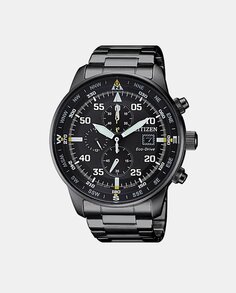 Of Collection Crono Aviator CA0695-84E Eco-Drive стальные мужские часы Citizen, серебро