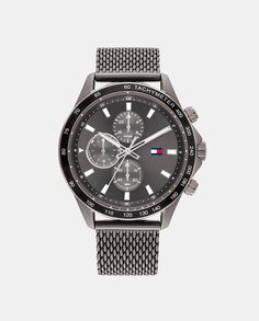 Многофункциональные мужские часы Miles 1792019 со стальной сеткой серого цвета Tommy Hilfiger, серый