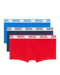 Комплект из 3 пар мужских боксеров с логотипом и резинкой на поясе Diesel, темно-синий