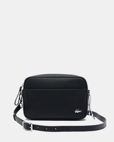 Средняя черная сумка через плечо с застежкой-молнией Lacoste, черный