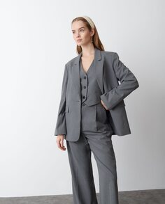 Однотонный женский пиджак оверсайз Brownie, серый