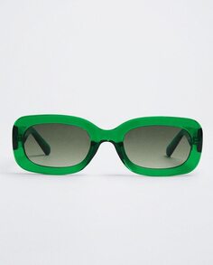 Зеленые женские солнцезащитные очки Parfois с квадратной защитой от ультрафиолета Parfois, зеленый