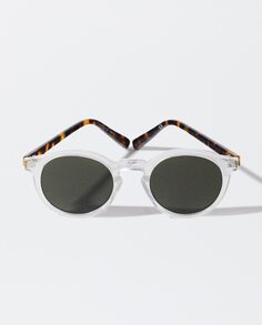 Прозрачные женские солнцезащитные очки Parfois круглой формы с защитой от ультрафиолета Parfois, белый