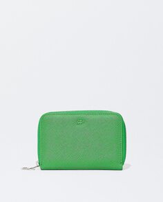 Средний женский кошелек на молнии зеленого цвета Parfois, зеленый