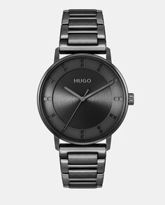 Обеспечить 1530272 черные стальные мужские часы Hugo, черный