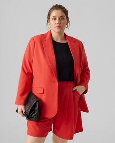 Женский прямой пиджак Vero Moda Curve, коралловый