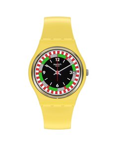 Часы Yel_race с желтым ремешком из материала биологического происхождения Swatch, желтый