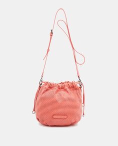 Женская сумка через плечо Summer Song из тисненой кожи кораллового цвета Abbacino, коралловый