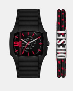 DZ2191SET черные силиконовые мужские часы с браслетом Diesel, черный