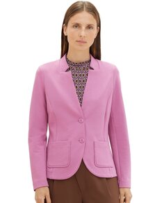 Женский пиджак приталенного кроя с передними карманами Tom Tailor, розовый