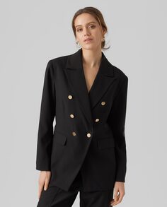 Женский прямой пиджак на пуговицах Vero Moda, черный