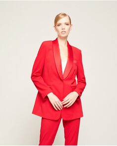 Женский пиджак с шалевым воротником и передними карманами Motivi, красный