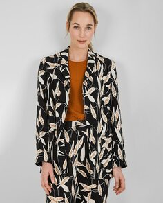 Женский пиджак с растительным принтом Trucco, черный