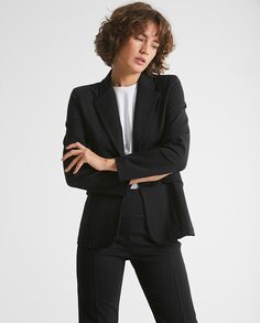 Жаккардовый женский пиджак с воротником с лацканами Trucco, черный