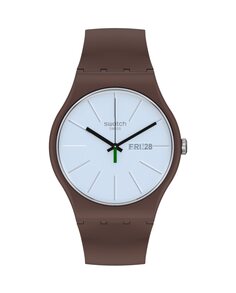 Часы Laki с коричневым ремешком из органического материала Swatch, коричневый