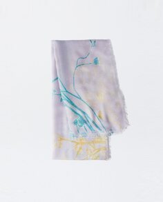 Сиреневый шарф с цветочным принтом Parfois, сиреневый
