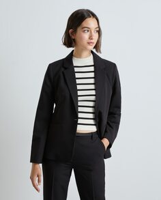 Женский базовый пиджак на пуговице Easy Wear, черный
