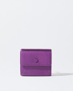 Небольшой однотонный женский кошелек на кнопке Parfois, фиолетовый
