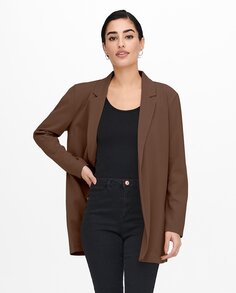 Струящийся женский пиджак с воротником с лацканами jdy, коричневый