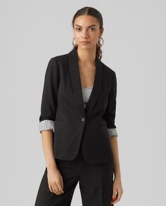 Женский пиджак на пуговицах с длинными рукавами Vero Moda, черный