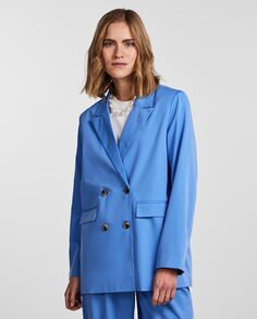Женский двубортный двубортный пиджак с застежкой спереди Pieces, синий